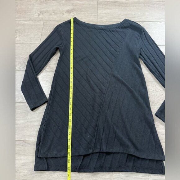 Maeve Anthropologie Black Casual 3/4 Sleeve Striped Tunic Top - Picture 6 of 7